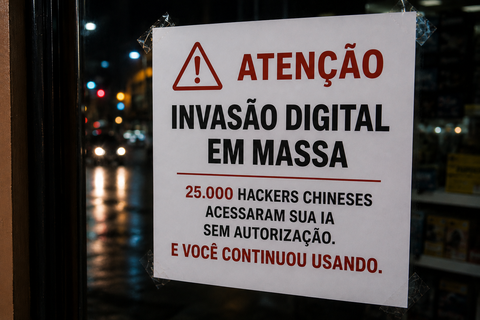 25.000 hackers chineses invadiram a IA que você usa todo dia. E você continuou usando.